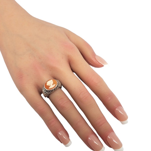 CNA Sterling Silver Cameo Ring Size 7 #17547 - Picture 7 of 7